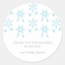 Snowflake | Boy Baby shower Favor Sticker