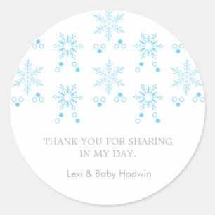 Snowflake Boy Baby shower Favor Sticker