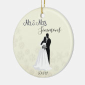 Snowflake Bride Groom trouwde net met de heer Mrs Keramisch Ornament (Links)
