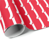 Snowflake brief Cute red & white monogram Cadeaupapier (Rol Hoek)