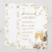 Snowflake Brunch & Bubbly Champagne Bridal Shower  Kaart (Voorkant / Achterkant)