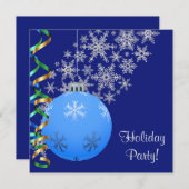 Snowflake Bulb Holiday Party Kaart (Voorkant / Achterkant)