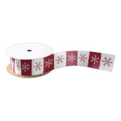 Snowflake Burgundy White Stripe Kerstmis Lint (Spoel)