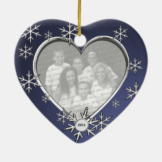 Snowflake Charm Lijst Keramisch Ornament (Achterkant)