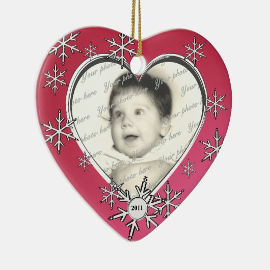 Snowflake Charm Lijst Keramisch Ornament (Rechts)