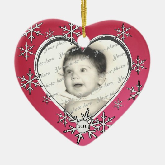 Snowflake Charm Lijst Keramisch Ornament (Voorkant)