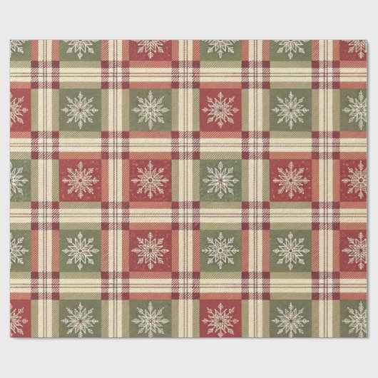 Snowflake Check Cadeaupapier (Vlak)