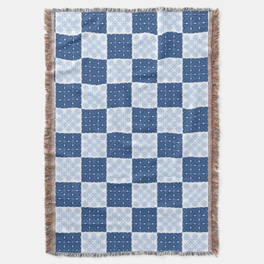 Snowflake Checkerboard Throw Blanket Deken (Voorkant Verticaal)