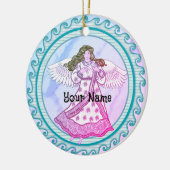 Snowflake Christelijke angel Keramisch Ornament (Links)