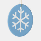 Snowflake Christmas Blue Ceramic Ornament (Rechts)