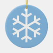 Snowflake Christmas Blue Ceramic Ornament (Voorkant)