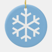 Snowflake Christmas Blue Ceramic Ornament (Achterkant)