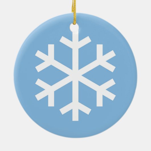 Snowflake Christmas Blue Ceramic Ornament (Achterkant)