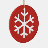 Snowflake Christmas Red Ceramic Ornament (Rechts)