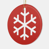Snowflake Christmas Red Ceramic Ornament (Links)