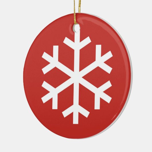 Snowflake Christmas Red Ceramic Ornament (Links)