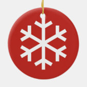 Snowflake Christmas Red Ceramic Ornament (Achterkant)