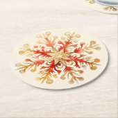 Snowflake Christmas Set of 6 Ronde Kartonnen Onderzetter (Gebogen)