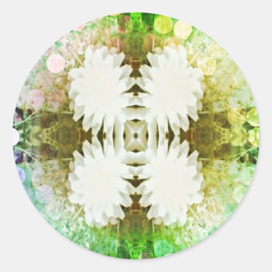 Snowflake Classic Round Sticker, glanzend Ronde Sticker (Voorkant)