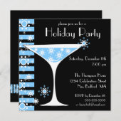 Snowflake Cocktail Invitation Kaart (Voorkant / Achterkant)