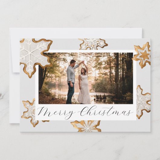 Snowflake Cookie Christmas Kaart (Voorkant)