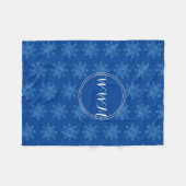Snowflake Cozy Fleece met Monogram Deken (Voorkant (Horizontaal))
