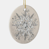 Snowflake Crystal Grunge Keramisch Ornament (Rechts)