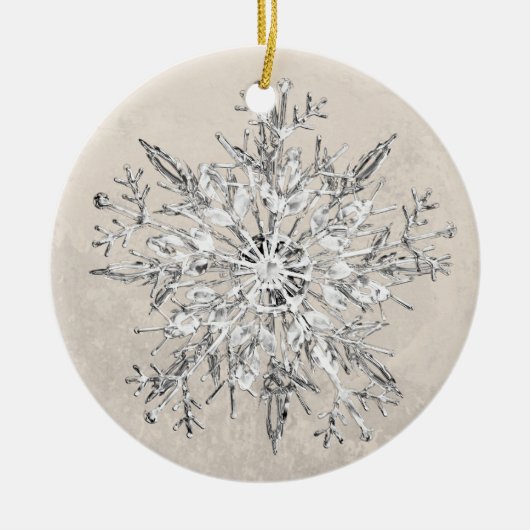 Snowflake Crystal Grunge Keramisch Ornament (Voorkant)