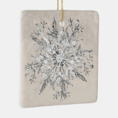 Snowflake Crystal Grunge Keramisch Ornament (Rechts)