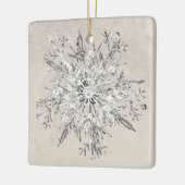 Snowflake Crystal Grunge Keramisch Ornament (Links)