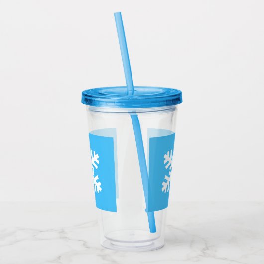 Snowflake Cup met deksel en stro Acryl Drinkbeker (Links)