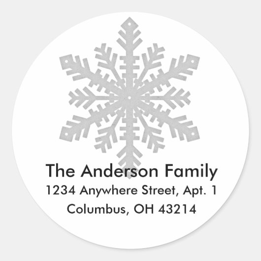 Snowflake D2 Retouradreslabels Ronde Sticker (Voorkant)