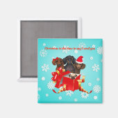 Snowflake Dachshund Decorative Kerstmis Magnet Magneet (Voorkant / Achterkant)