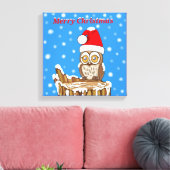 Snowflake de Owl met Kerstmis Canvas Afdruk (Insitu (Woonkamer))