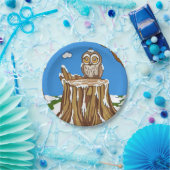 Snowflake de Owl Papieren Bordje (Feest)