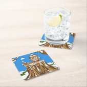 Snowflake de Owl Vierkante Kartonnen Onderzetter (Insitu)