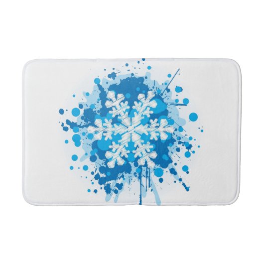 Snowflake design met platte verf badmat (Voorkant)