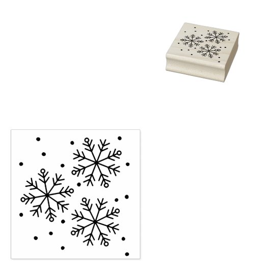 Snowflake design 	rubberstempel (Gestempeld)