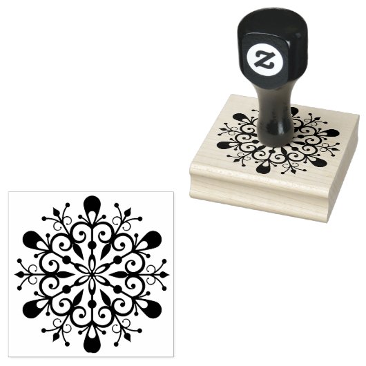 Snowflake Design Wood Art Stempel (Gestempeld)