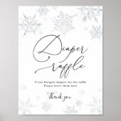 Snowflake Diaper Raffle Sign Poster (Voorkant)