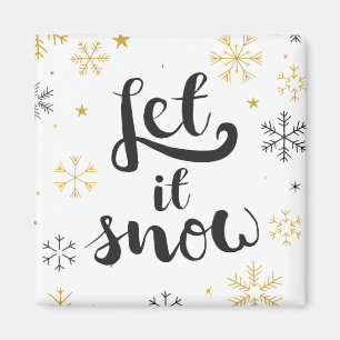 Snowflake Doodles kerstkunst grafische kaart Magneet