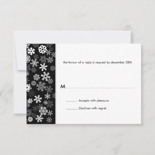 Snowflake Edge Bar Mitzvah Reply RSVP Kaartje (Voorkant)