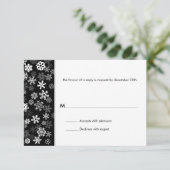 Snowflake Edge Bar Mitzvah Reply RSVP Kaartje (Staand voorkant)