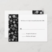 Snowflake Edge Bar Mitzvah Reply RSVP Kaartje (Voorkant / Achterkant)