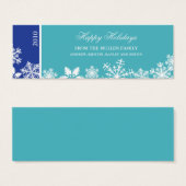 Snowflake Edge Holiday Gift Label Mini Visitekaartjes (Voorkant /achterkant)