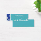 Snowflake Edge Holiday Gift Label Mini Visitekaartjes (Bureau)