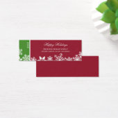 Snowflake Edge Holiday Gift Label Mini Visitekaartjes (Bureau)