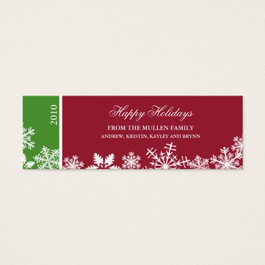Snowflake Edge Holiday Gift Label Mini Visitekaartjes (Voorkant)