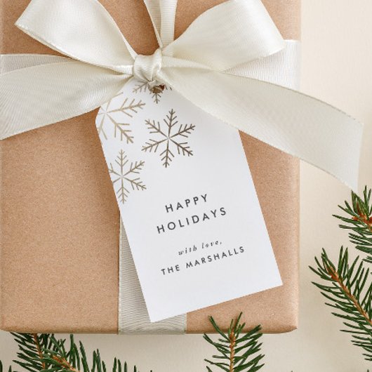 Snowflake Elegant Faux Folie Holiday Cadeaulabel