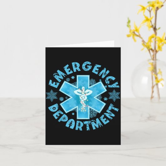 Snowflake Emergency Department Winter Er Ed Nurse Kaart (Gele Bloem)